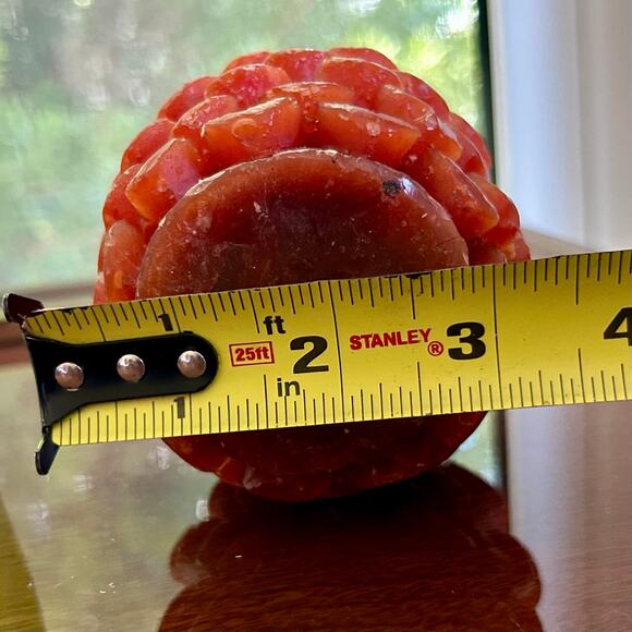 Vintage Red Pinecone Shaped Candle – 5” Tall Holiday Decor - Picture 9 of 10